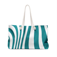 Retro Psychedelic Green and White Weekender Bag