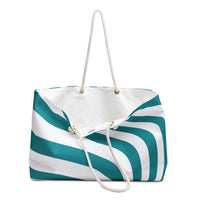 Retro Psychedelic Green and White Weekender Bag