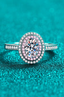 1 Carat Moissanite 925 Sterling Silver Halo Ring