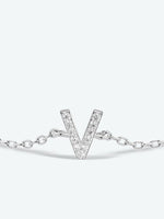 V To Z Zircon 925 Sterling Silver Bracelet