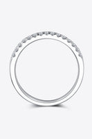 Moissanite Platinum-Plated Half-Eternity Ring