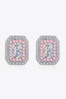 1 Carat Moissanite and Zircon Contrast Geometric Stud Earrings