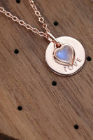 Moonstone LOVE Heart Pendant 925 Sterling Silver Necklace