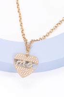 Heart Shape MA Rhinestone Pendant Necklace