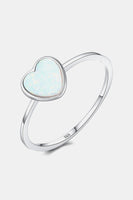 Opal Heart 925 Sterling Silver Ring