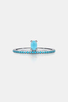 925 Sterling Silver Artificial Turquoise Ring