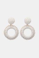 Round Shape Raffia Grass Dangle Earrings