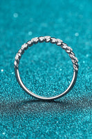 Moissanite Rhodium-Plated Half-Eternity Ring