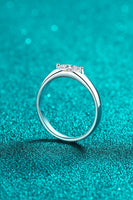 Moissanite Rhodium-Plated Ring