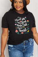 Simply Love Full Size TRUST IN THE LORD WITH ALL THINE HEART PROVERBS 3:5 Graphic Cotton Tee