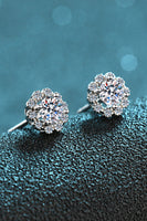 Moissanite Floral-Shaped Stud Earrings