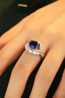 5 Carat Lab-Grown Sapphire Platinum-Plated Ring