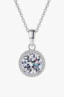 Adored Chance to Charm 1 Carat Moissanite Round Pendant Chain Necklace