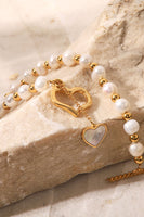 Freshwater Pearl Heart Charm Bracelet