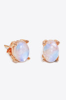 Natural Moonstone 4-Prong Stud Earrings