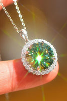 10 Carat Moissanite Pendant Platinum-Plated Necklace