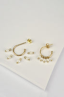 Pearl 925 Sterling Silver C-Hoop Earrings