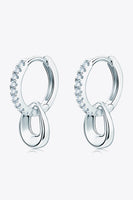 925 Sterling Silver Moissanite Double Hoop Earrings