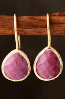 Handmade Natural Stone Teardrop Earrings