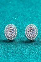 Platinum-Plated Moissanite Stud Earrings