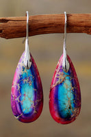 Handmade Teardrop Shape Natural Stone Dangle Earrings