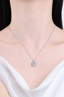 1 Carat Moissanite Geometric Pendant Chain Necklace