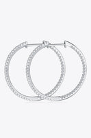 Adored Inlaid Moissanite 925 Sterling Silver Hoop Earrings