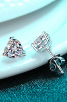 2 Carat Moissanite Heart-Shaped Stud Earrings