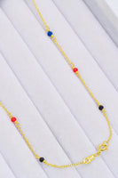 18K Gold-Plated Multicolored Bead Necklace