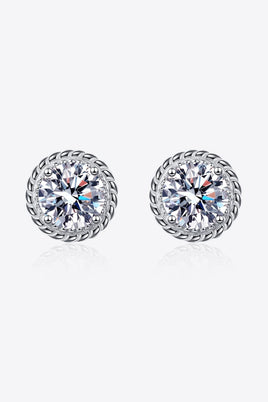 2 Carat Moissanite 925 Sterling Silver Stud Earrings