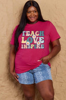 Simply Love Full Size TEACH LOVE INSPIRE Graphic Cotton T-Shirt