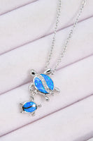 Opal Turtle Pendant Necklace