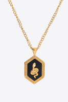 18K Gold Plated Snake Geometric Pendant Necklace