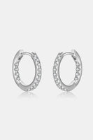 Inlaid Zircon 925 Sterling Silver Huggie Earrings