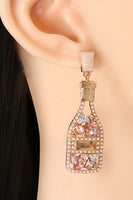 Wine Shape Zinc Alloy Acrylic Dangle Earrings