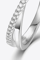 Adored Moissanite Crisscross 925 Sterling Silver Ring