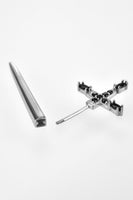 Zircon 925 Sterling Silver Sword Single Ear Jacket Earring