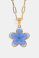 Flower Pendant Stainless Steel Necklace