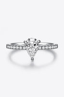 1 Carat Moissanite 925 Sterling Silver Side Stone Ring