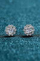 Moissanite Floral-Shaped Stud Earrings