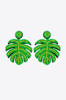 Beaded Banana Leaf Earrings