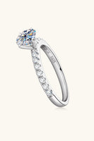 Moissanite Platinum-Plated Side Stone Ring