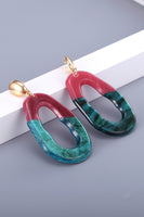 Contrast Geometric Drop Earrings