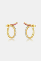 Inlaid Zircon 925 Sterling Silver C-Hoop Earrings