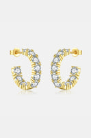 Inlaid Zircon C-Hoop Earrings