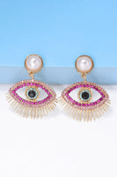 Evil Eye Shape Rhinestone Zinc Alloy Synthetic Dangle Earrings