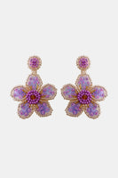 Flower Shape Beaded Dangle Earrings