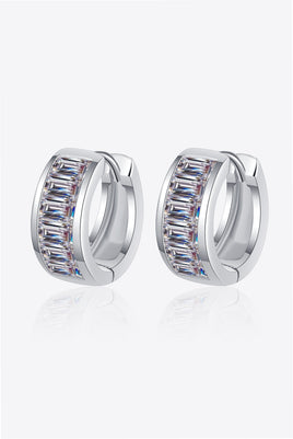 1.8 Carat Moissanite 925 Sterling Silver Huggie Earrings