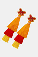 Triple-Layer Tassel Dangle Earrings