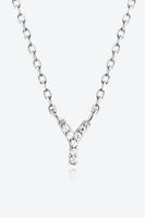 V To Z Zircon 925 Sterling Silver Necklace